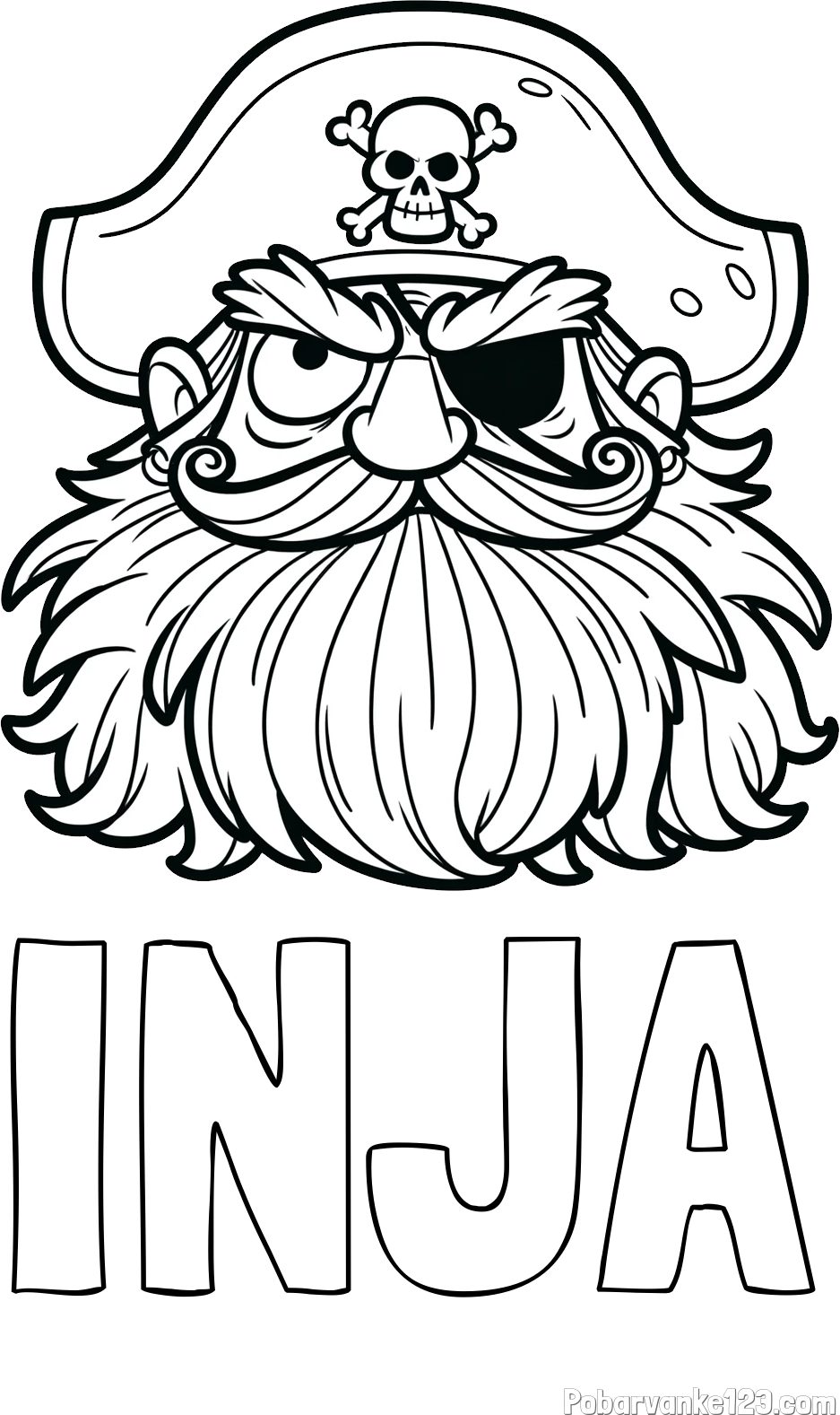 Pobarvanka imena INJA in pobarvanka gusarja