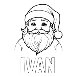 Online izdelana pobarvanka - Pobarvanka imena IVAN in preprosta pobarvanka ljubkega Božička