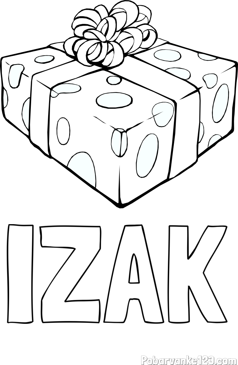 Pobarvanka imena IZAK in božično darilo