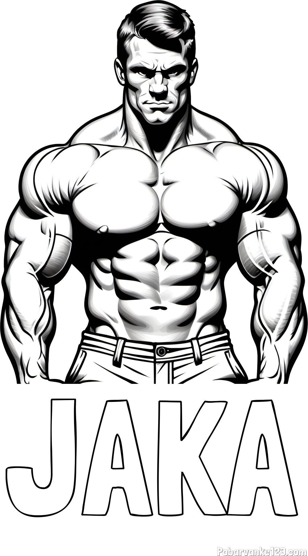 Pobarvanka imena JAKA in pobarvanka bodybuilder-ja