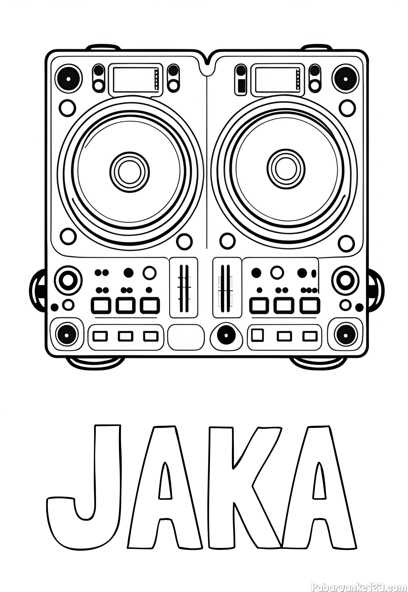 Pobarvanka imena JAKA in pobarvanka DJ MIXER