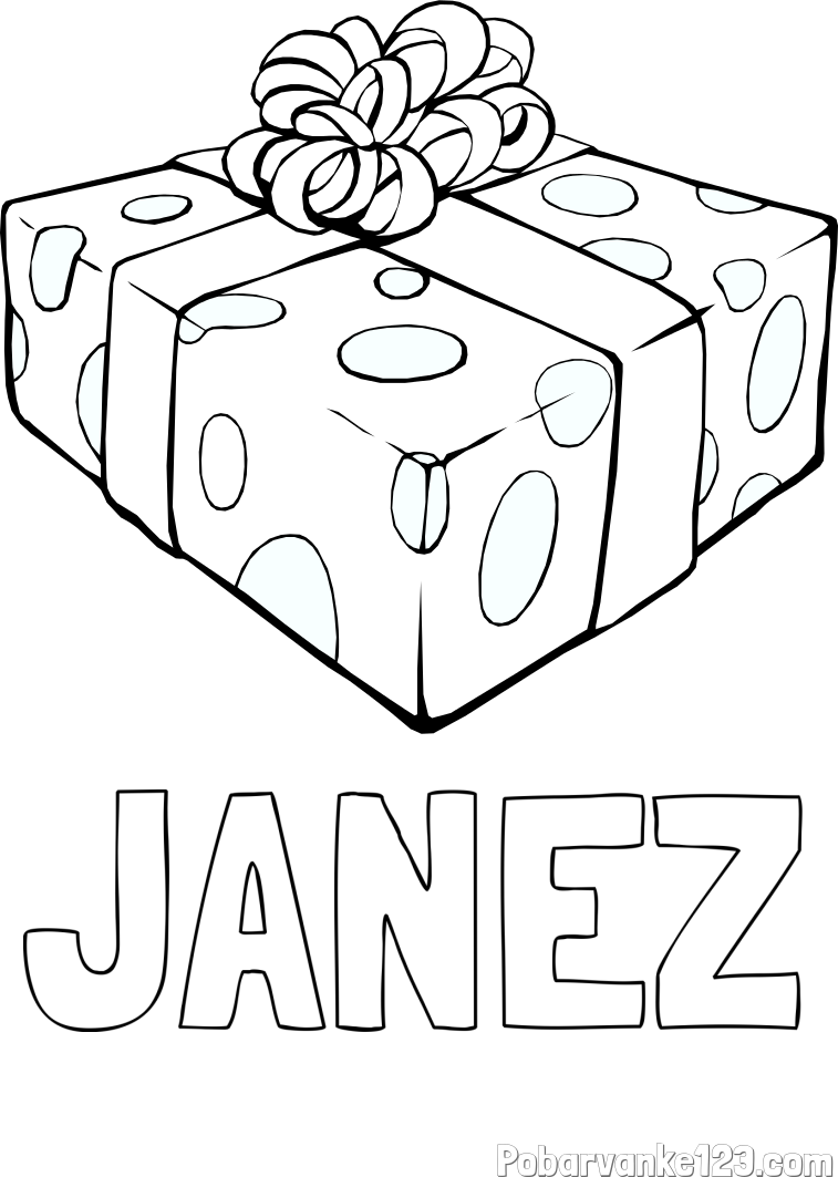 Pobarvanka imena JANEZ in božično darilo