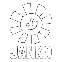 Online izdelana pobarvanka - Pobarvanka imena JANKO in pobarvanka ljubkega sonca