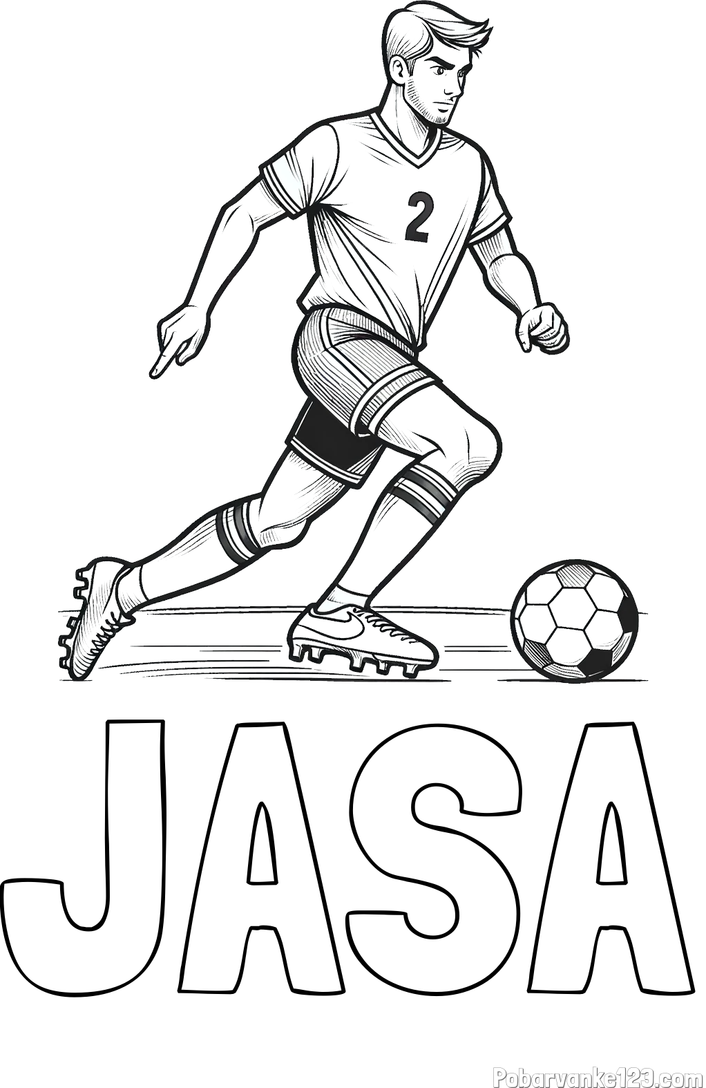 Pobarvanka imena JAŠA in pobarvanka nogometaša