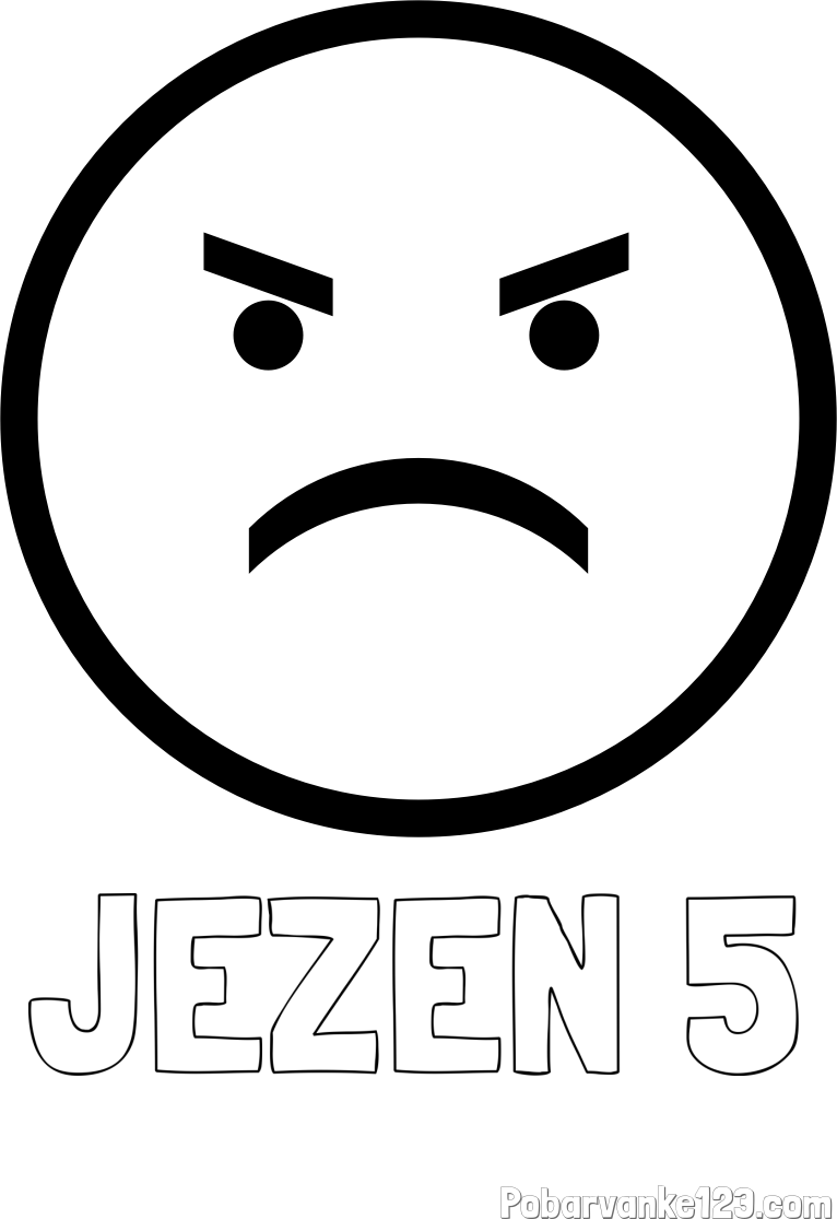 Pobarvanka imena JEZEN 5 in pobarvanka jeznega smeškota