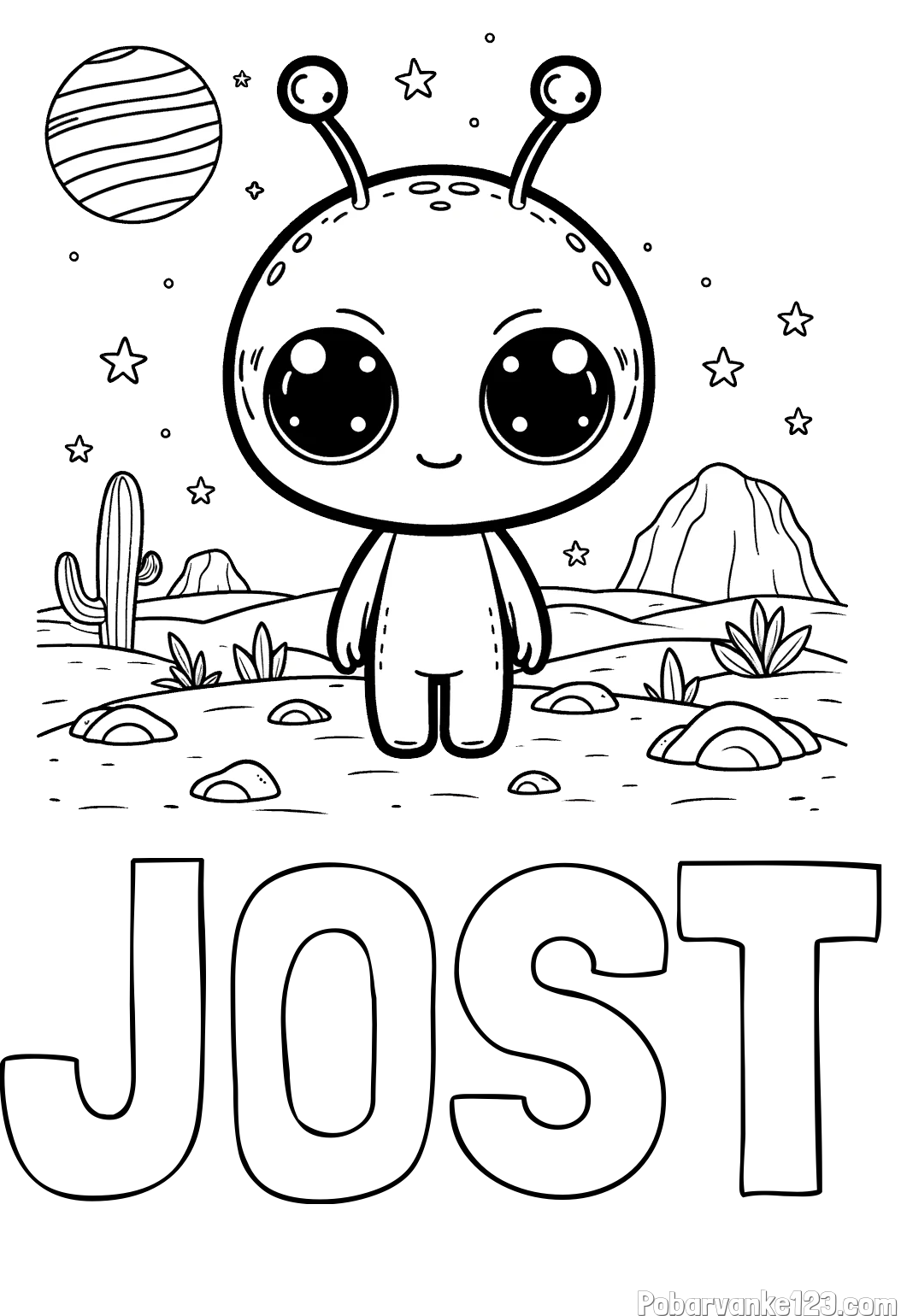 Pobarvanka imena JOŠT in pobarvanka marsovca