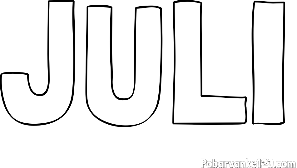 Pobarvanka imena JULI