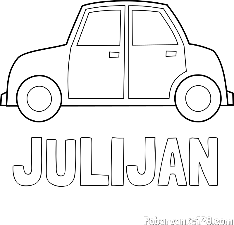 Pobarvanka imena JULIJAN in pobarvanka avta