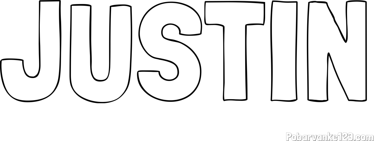 Pobarvanka imena JUSTIN