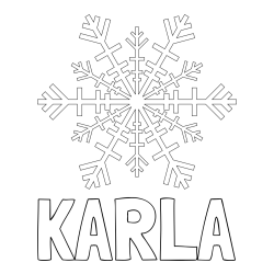 Online izdelana pobarvanka - Pobarvanka imena KARLA in pobarvanka lepe snežinke
