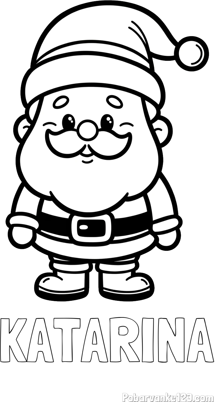 Pobarvanka imena KATARINA in otroška pobarvanka Božička