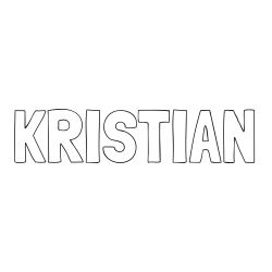 Online izdelana pobarvanka - Pobarvanka imena KRISTIAN