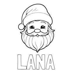Online izdelana pobarvanka - Pobarvanka imena LANA in pobarvanka ljubke božičkove glave