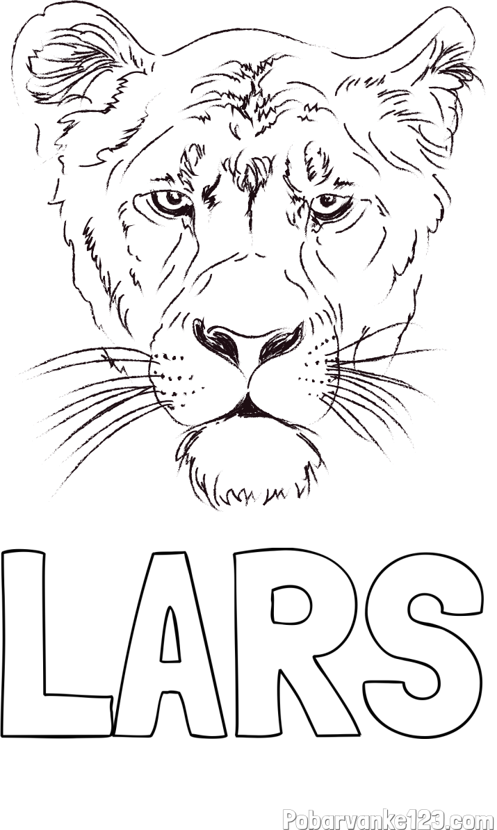 Pobarvanka imena LARS in pobarvanka levinje