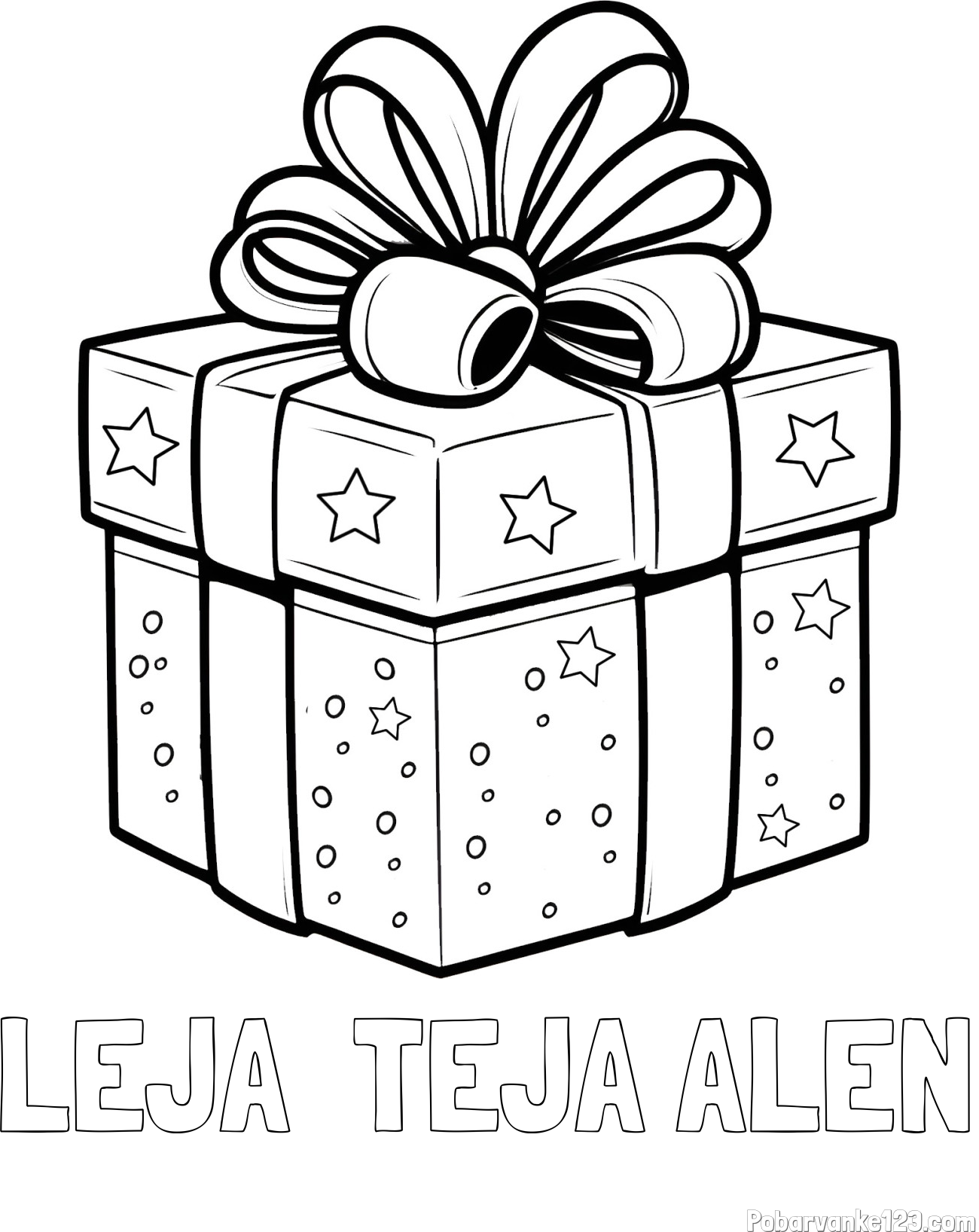 Pobarvanka imena LEJA  TEJA ALEN in pobarvanka božičnega darila