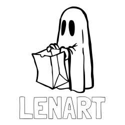 Online izdelana pobarvanka - Pobarvanka imena LENART in otroška pobarvanka duhca