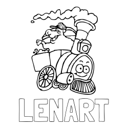Online izdelana pobarvanka - Pobarvanka imena LENART in otroška pobarvanka vesele lokomotive