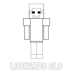 Pobarvanka imena LEONARDO SLO in pobarvanka Minecraft glavnega junaka