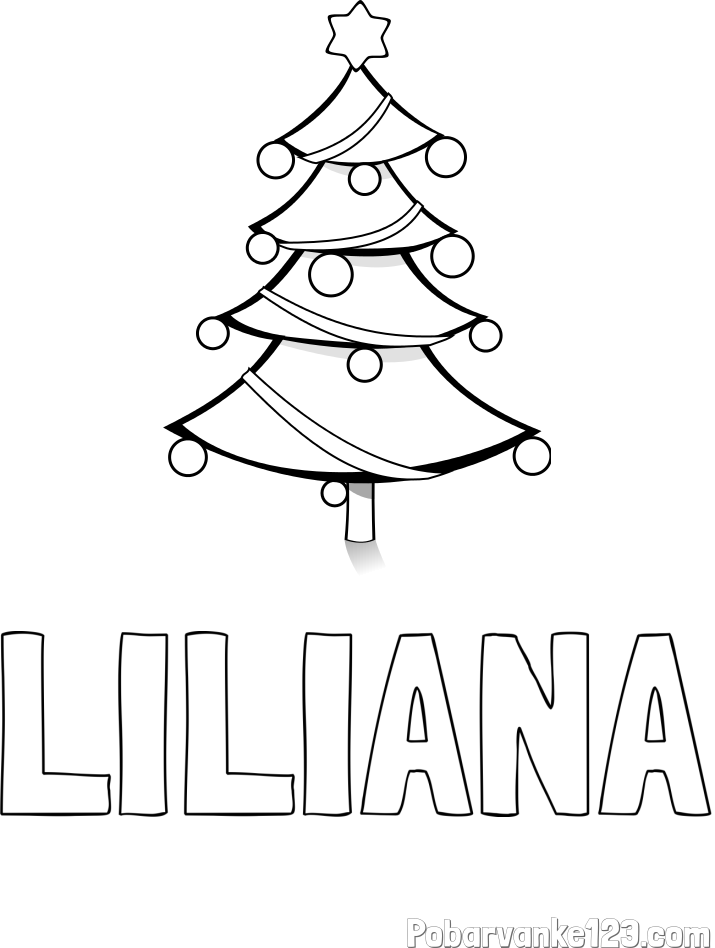 Pobarvanka imena LILIANA in božična smreka
