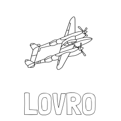 Online izdelana pobarvanka - Pobarvanka imena LOVRO in pobarvanka bojnega letala