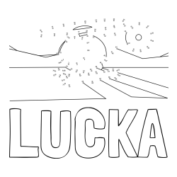 Online izdelana pobarvanka - Pobarvanka imena LUČKA in pobarvanka helikopterja - poveži številke