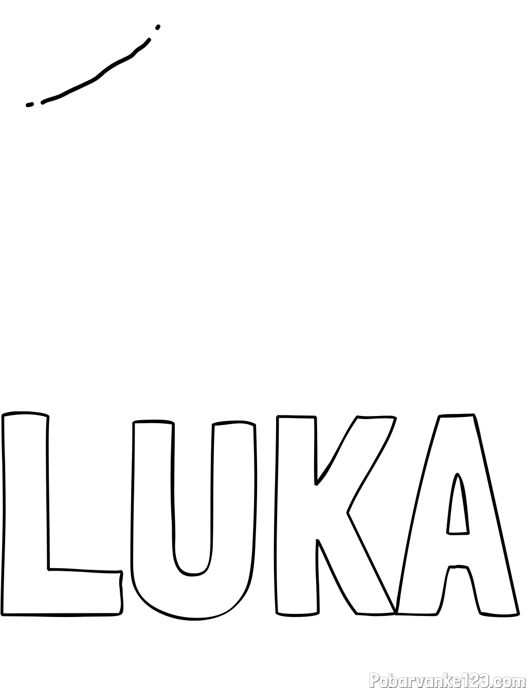 Pobarvanka imena LUKA in labirint