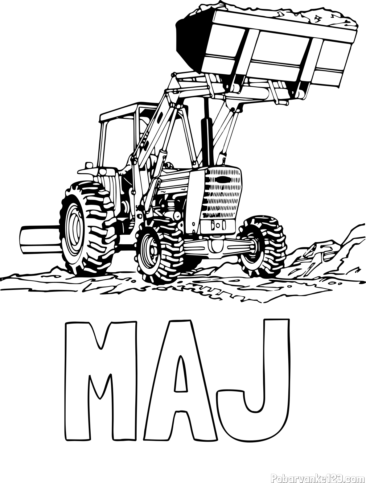 Pobarvanka imena MAJ in pobarvanka traktorja