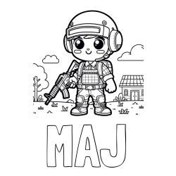 Online izdelana pobarvanka - Pobarvanka imena MAJ in preprosta otroška PUBG pobarvanka