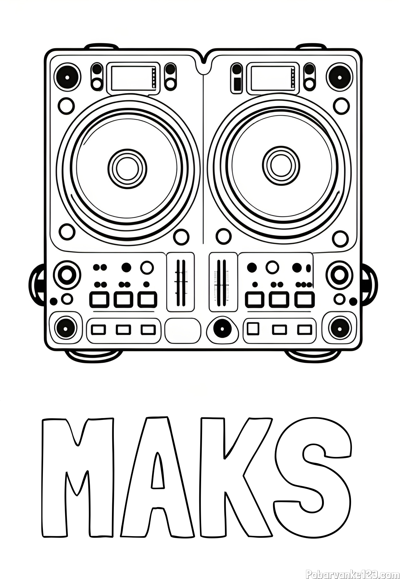 Pobarvanka imena MAKS in pobarvanka DJ MIXER