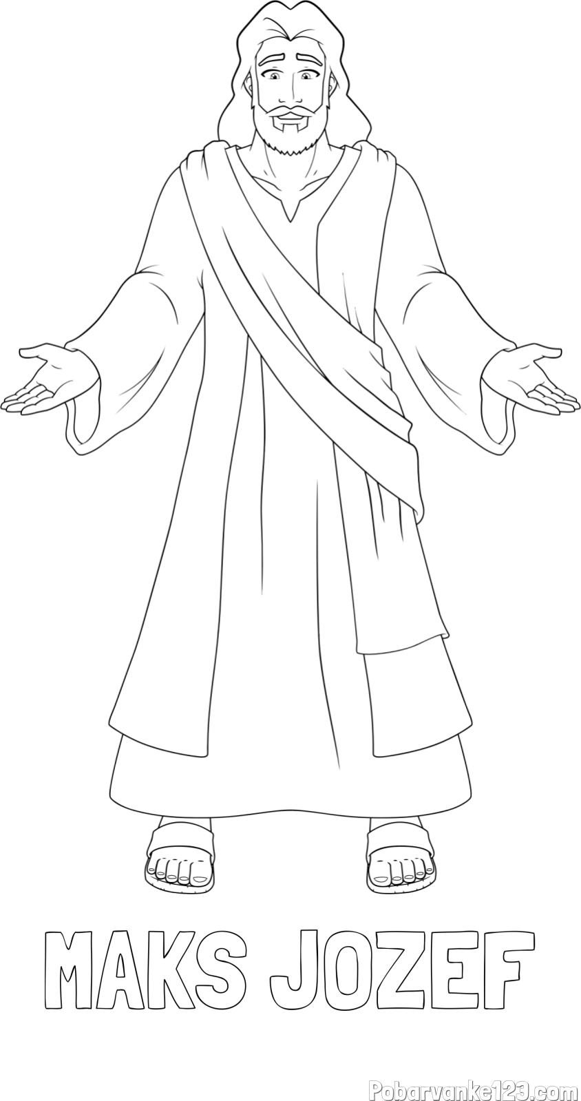 Pobarvanka imena MAKS JOŽEF in pobarvanka Jezusa Kristusa