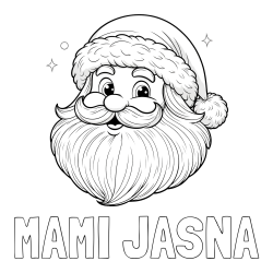 Online izdelana pobarvanka - Pobarvanka imena MAMI JASNA in pobarvanka simpatičnega Božička