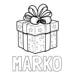 Pobarvanka imena MARKO in pobarvanka božičnega darila