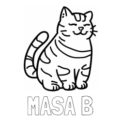 Online izdelana pobarvanka - Pobarvanka imena MAŠA B in pobarvanka debelušne mačke
