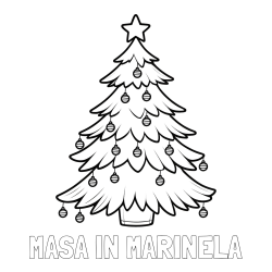 Online izdelana pobarvanka - Pobarvanka imena MAŠA IN MARINELA in pobarvanka božične jelke z božično zvezdico in bunkicami