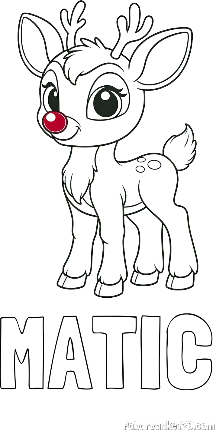 Pobarvanka imena MATIC in pobarvanka nasmejanega jelenčka Rudolfa