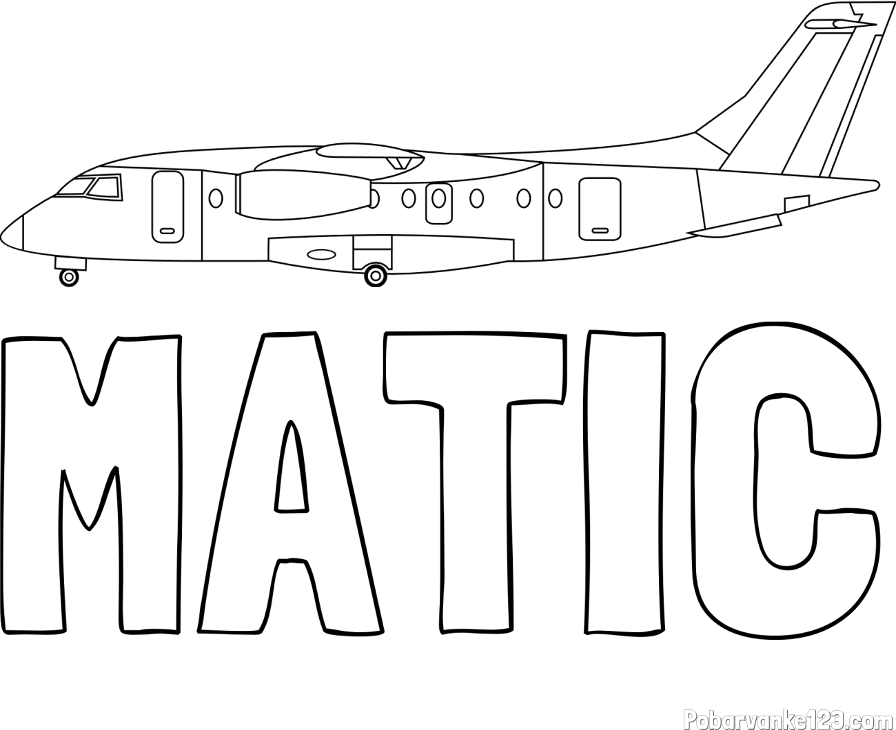 Pobarvanka imena MATIC in pobarvanka potniškega aviona