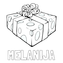 Online izdelana pobarvanka - Pobarvanka imena MELANIJA in božično darilo