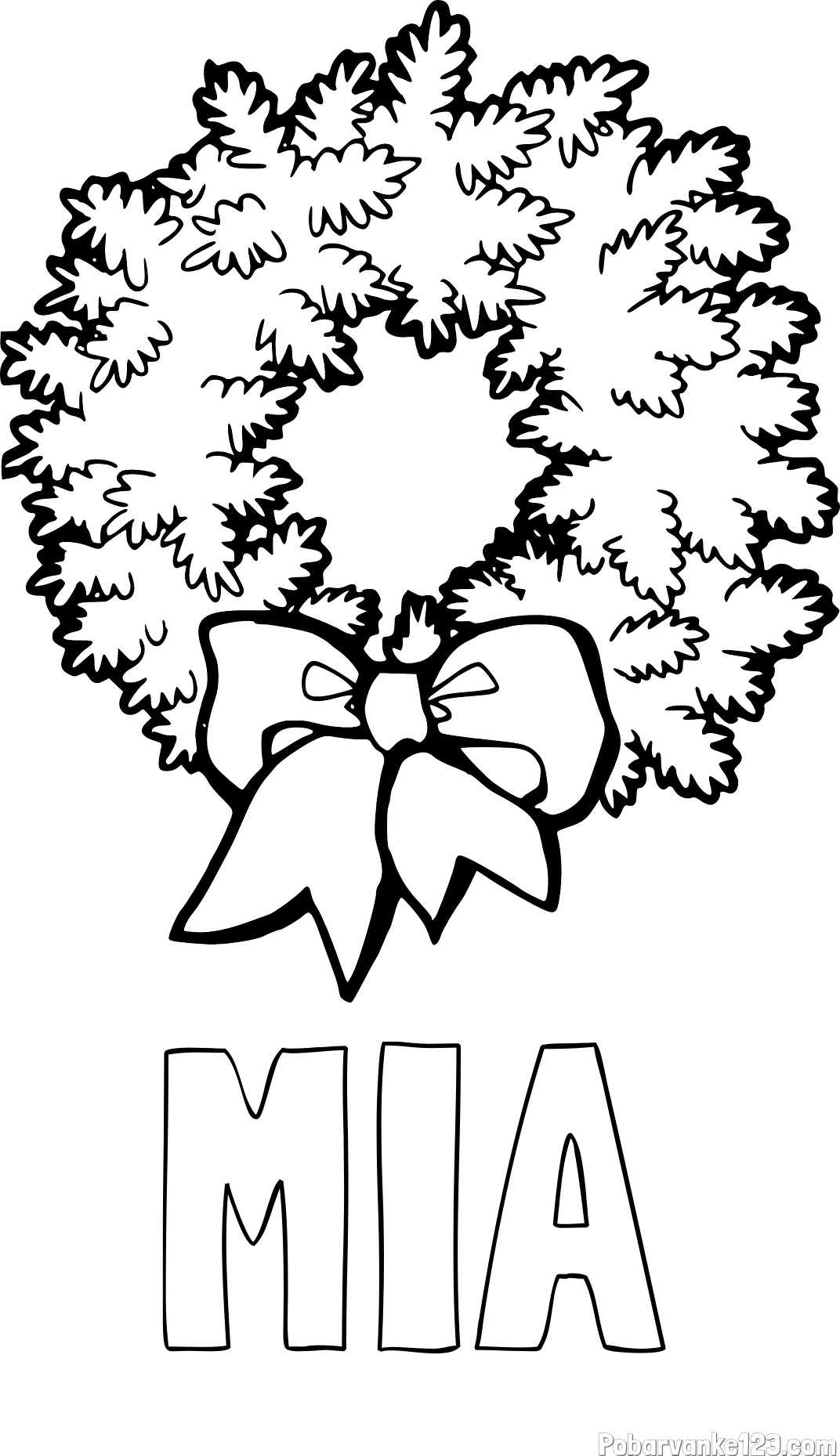 Pobarvanka imena MIA in adventni venček