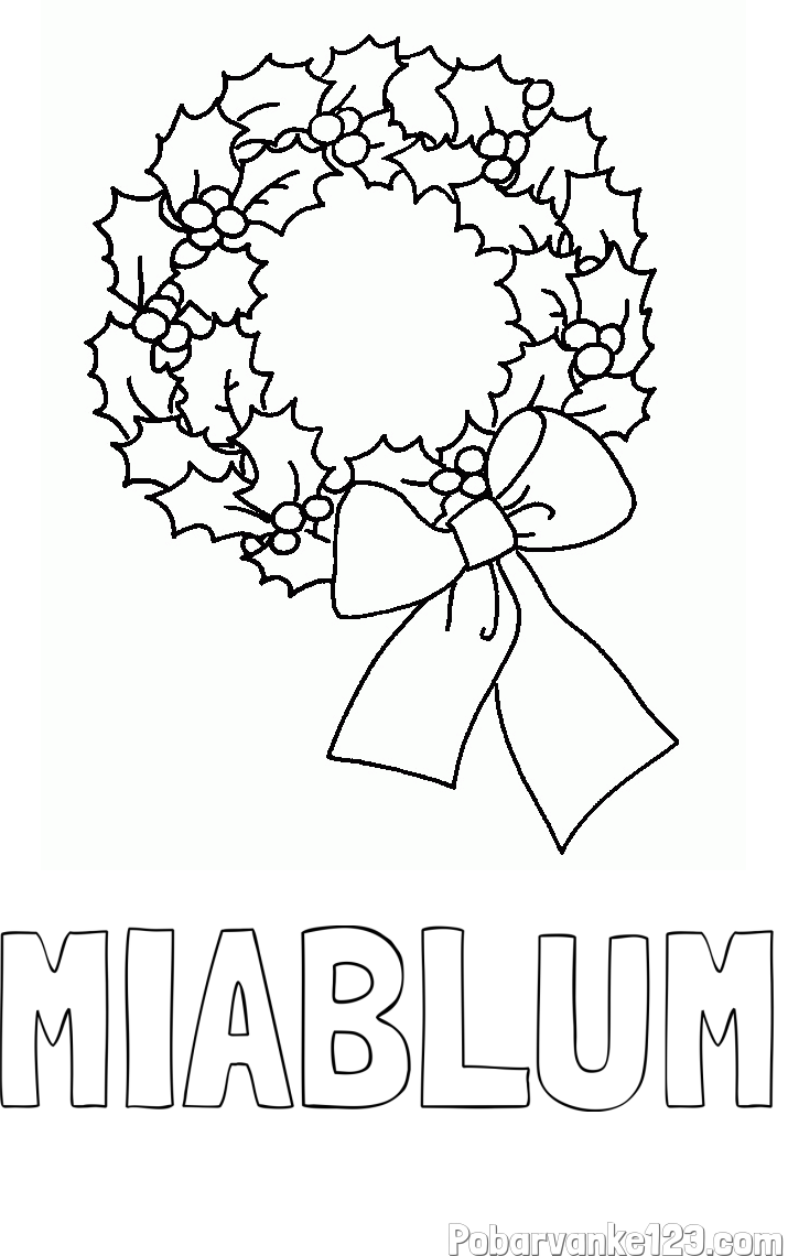 Pobarvanka imena MIABLUM in pobarvanka adventni venček