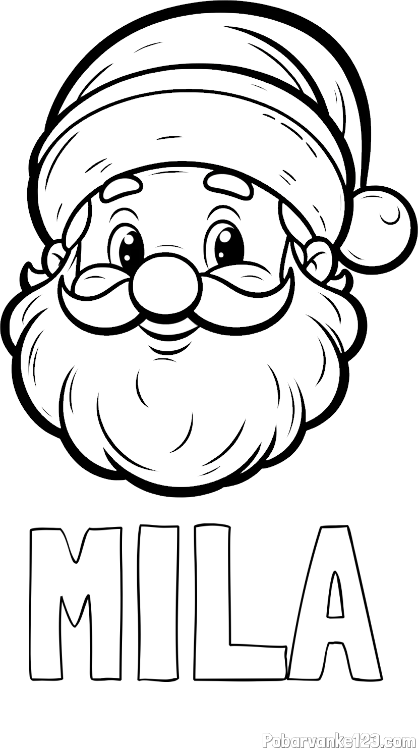 Pobarvanka imena MILA in pobarvanka ljubkega Božička