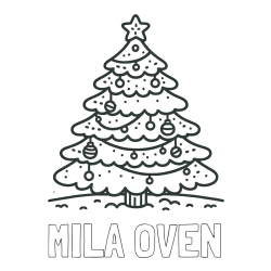 Online izdelana pobarvanka - Pobarvanka imena MILA OVEN in pobarvanka božičnega drevesa