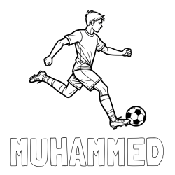 Online izdelana pobarvanka - Pobarvanka imena MUHAMMED in pobarvanka nogometaša v napadu