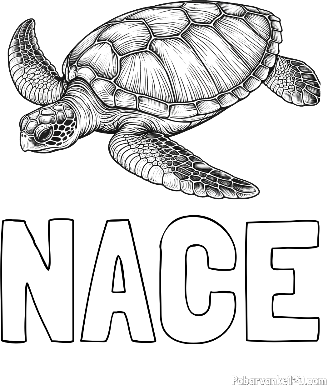 Pobarvanka imena NACE in pobarvanka čudovite želve