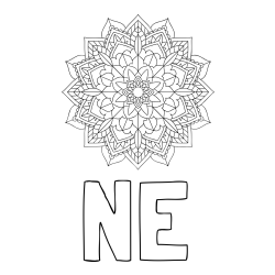 Online izdelana pobarvanka - Pobarvanka imena NE in Čudovita pobarvanka mendale