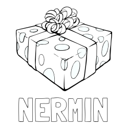 Online izdelana pobarvanka - Pobarvanka imena NERMIN in božično darilo