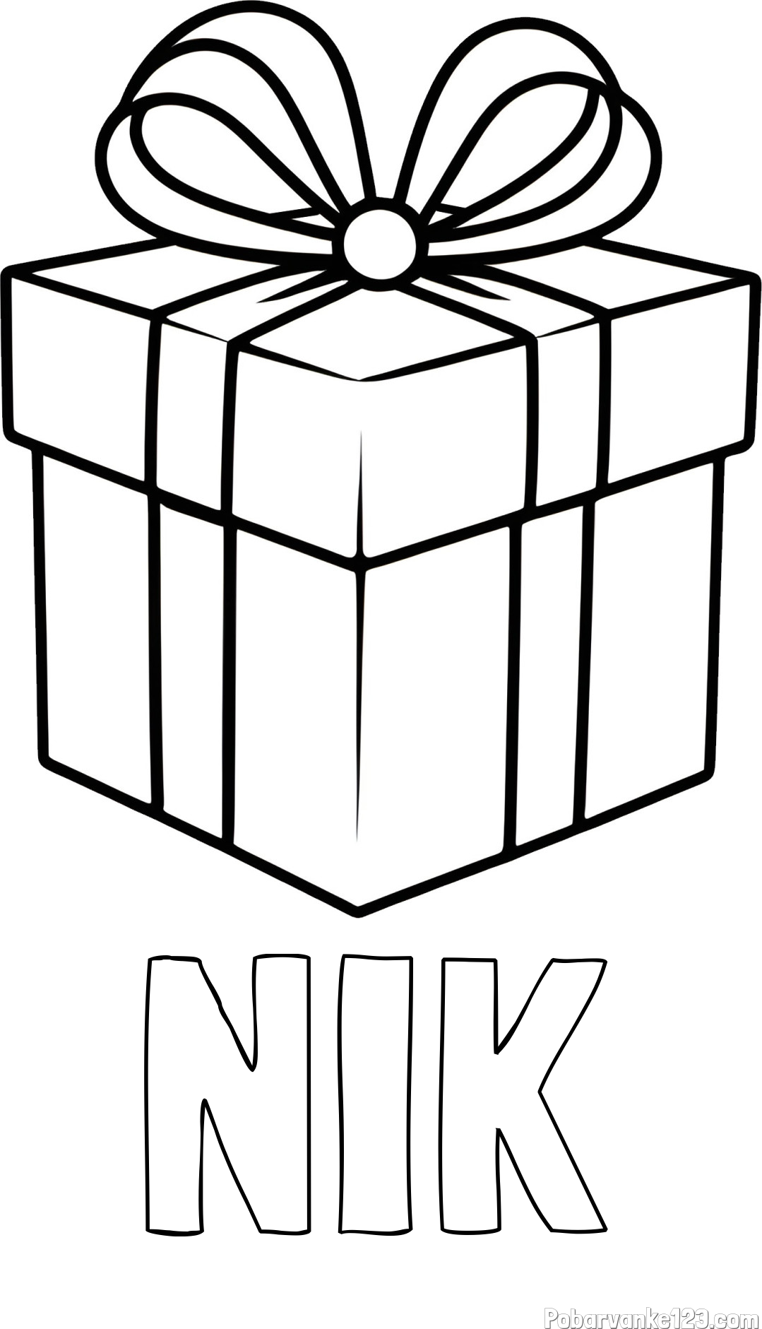 Pobarvanka imena NIK in pobarvanka preprostega darila