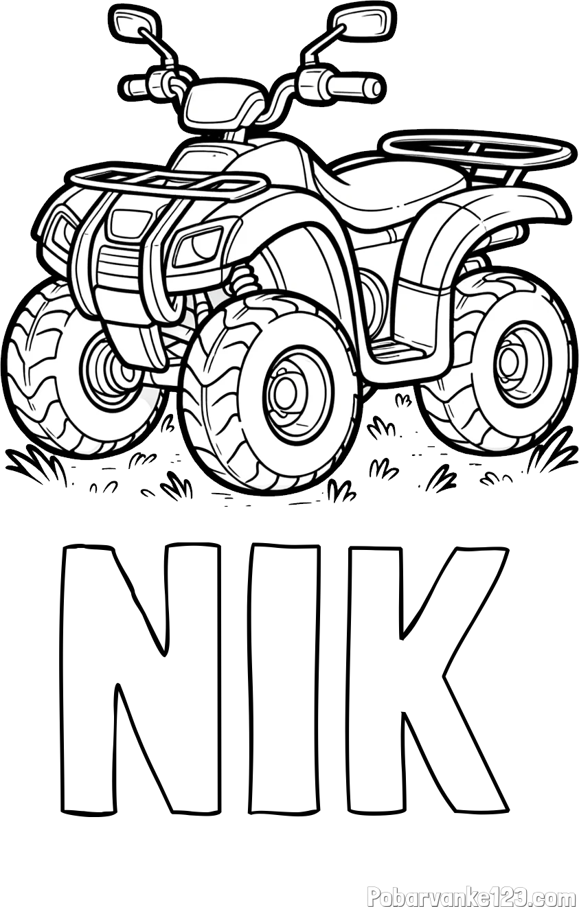 Pobarvanka imena NIK in pobarvanka velikega štirikolesnika