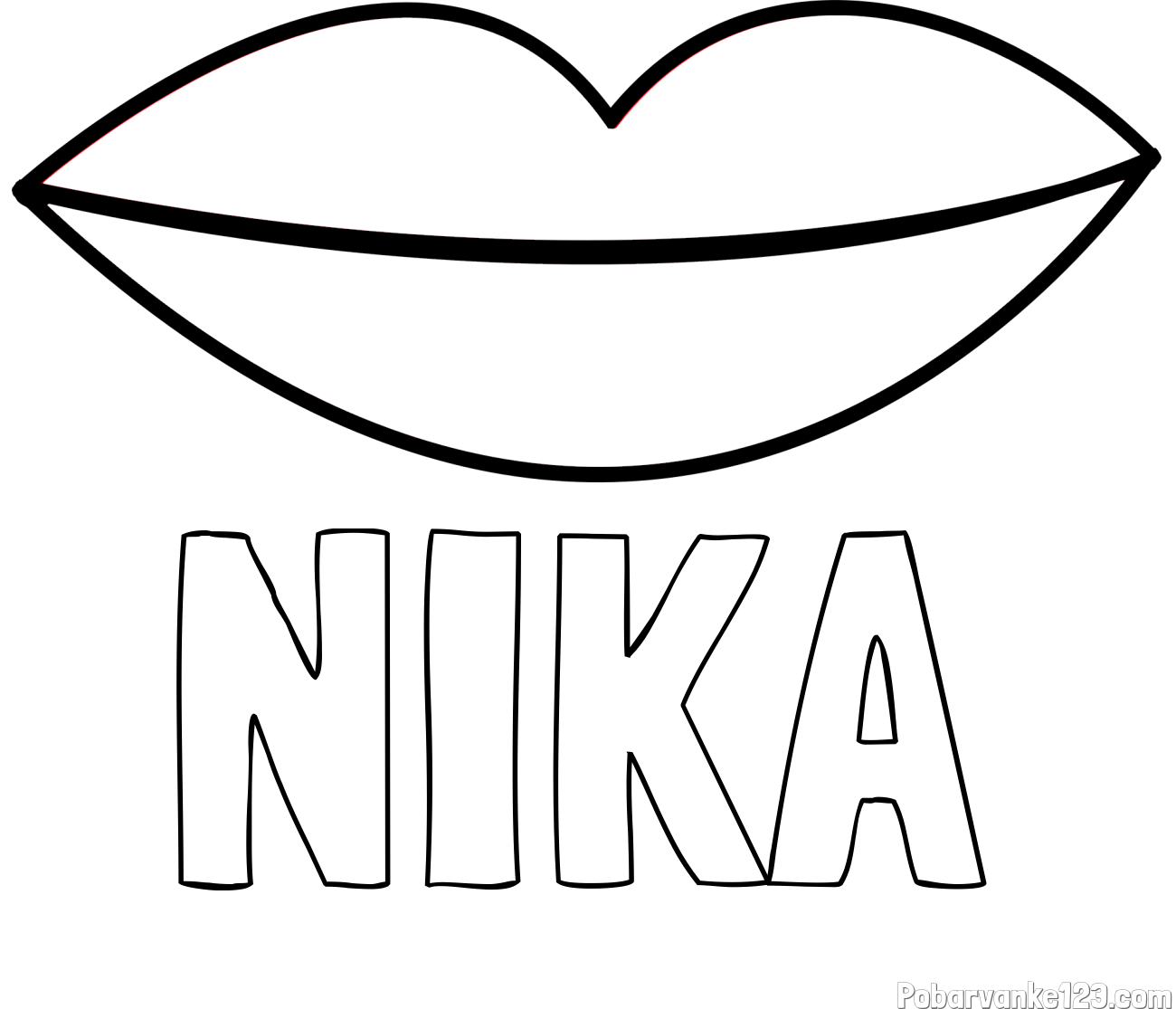 Pobarvanka imena NIKA in pobarvanka ustnice