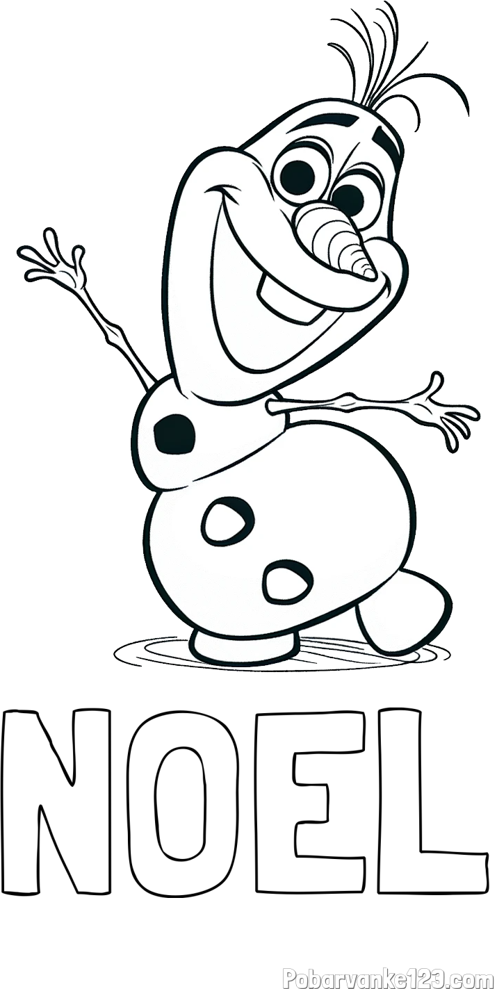 Pobarvanka imena NOEL in pobarvanka Olaf