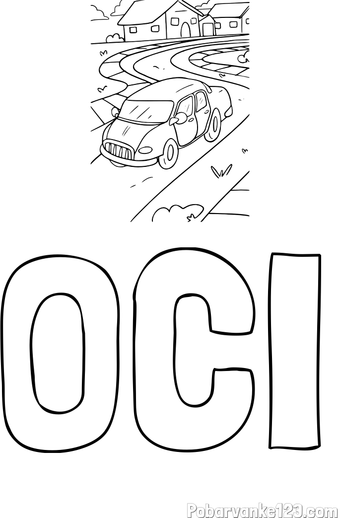 Pobarvanka imena OČI in na poti